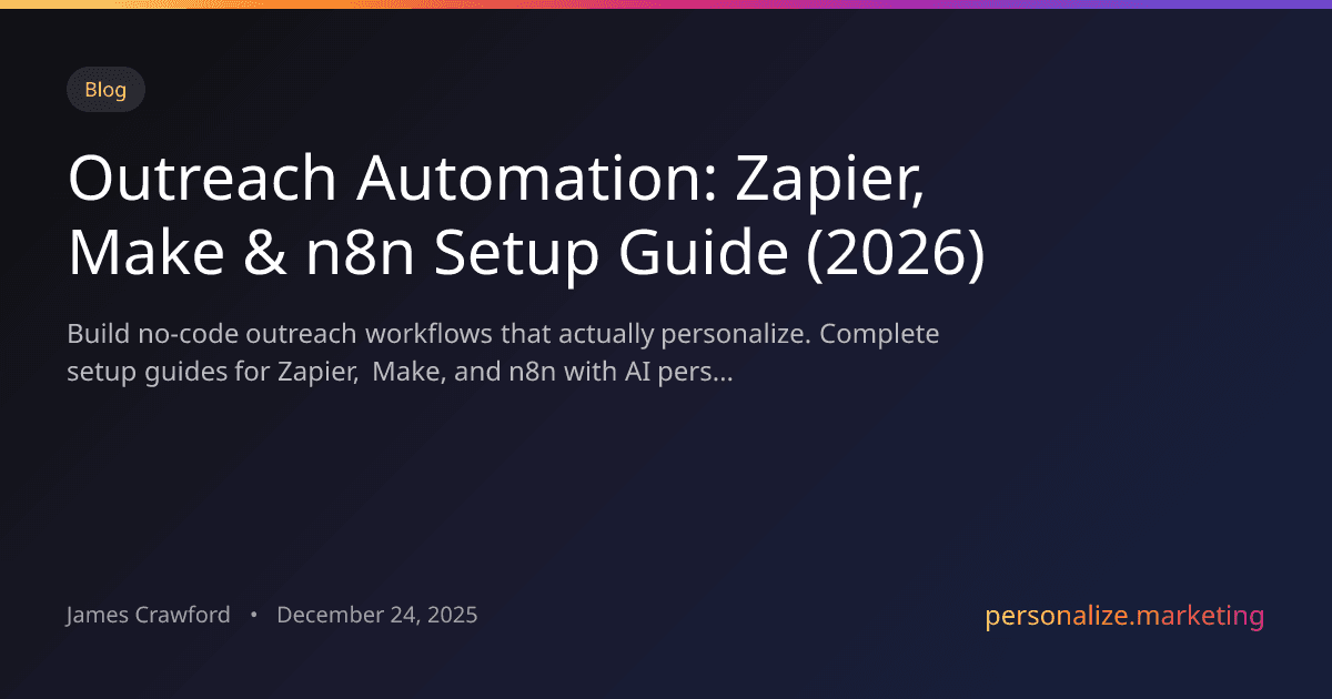 Outreach Automation with Zapier, Make & n8n: Add AI Personalization to Any Workflow
